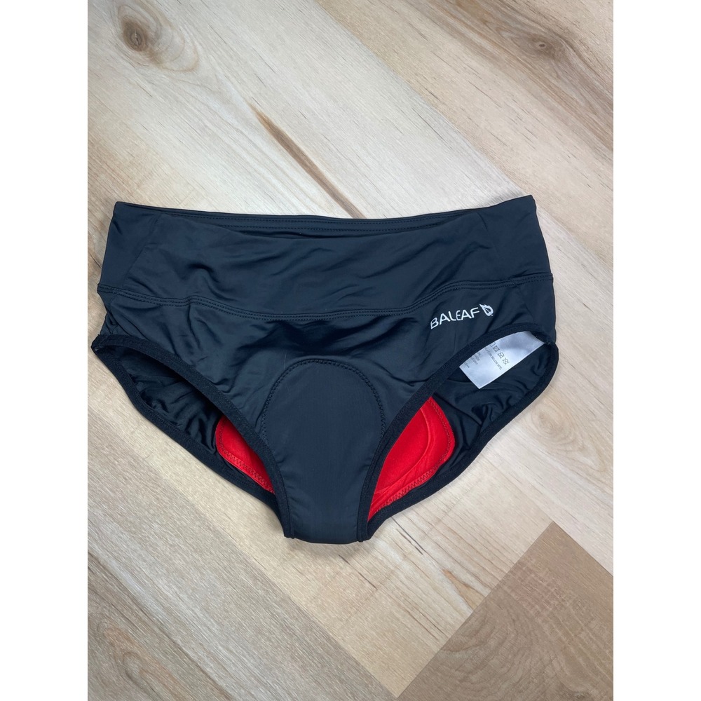 Baleaf Womens Padded Cycling Underwear Briefs Black Red 3D Chamois Size M